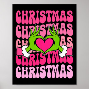 Póster Groovy Navidades rosadas Navidad Mujeres Chicas de