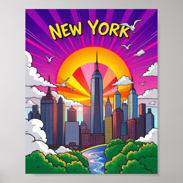 Póster Groovy New York City (Pop art) (Frente)
