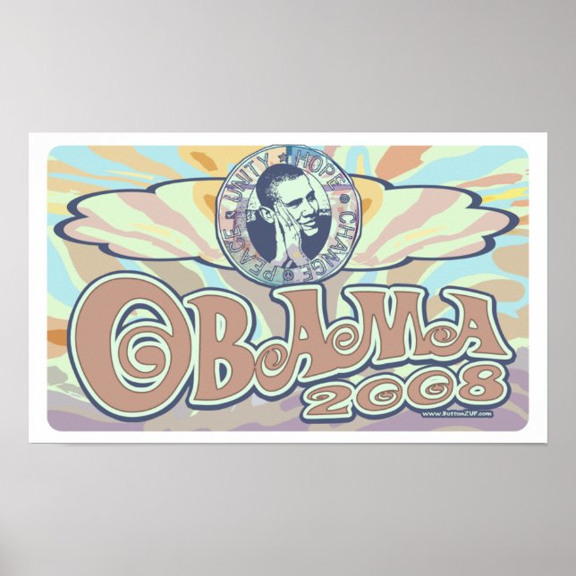 Póster Groovy Obama Engranaje 2008 (Frente)