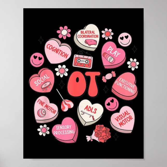 Póster Groovy Occupational Therapy Valentine Ot Conversat (Frente)