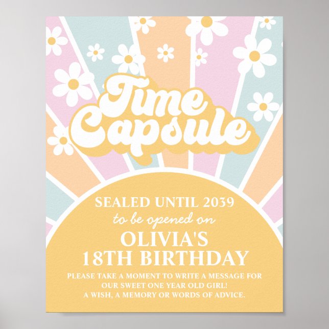 Póster Groovy One Sunshine First Birday Time Capsule (Frente)