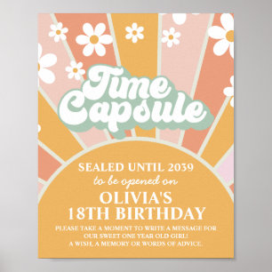Póster Groovy One Sunshine First Birday Time Capsule