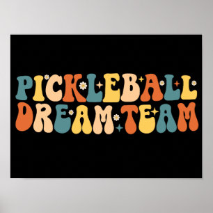 Póster Groovy Pickleball Dream Team