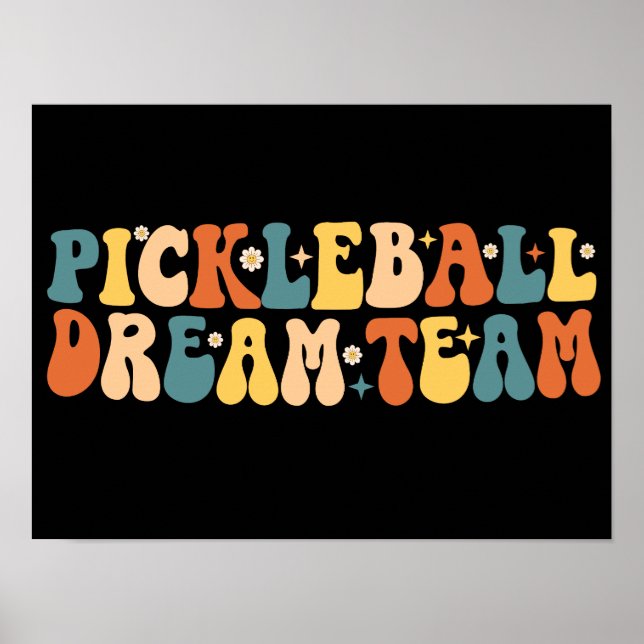 Póster Groovy Pickleball Dream Team (Frente)
