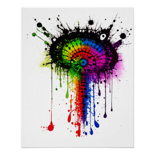 Póster Groovy Rainbow Inkblot 1005