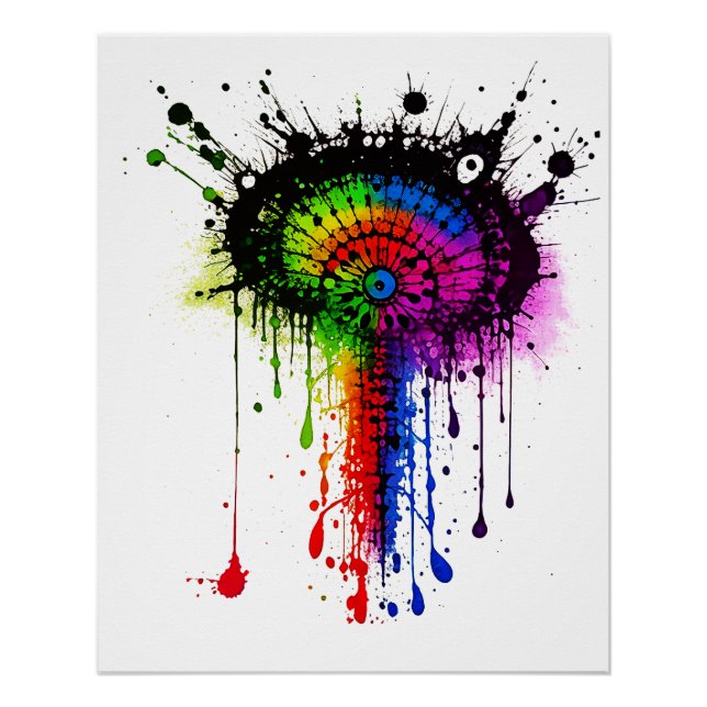 Póster Groovy Rainbow Inkblot 1005 (Anverso)