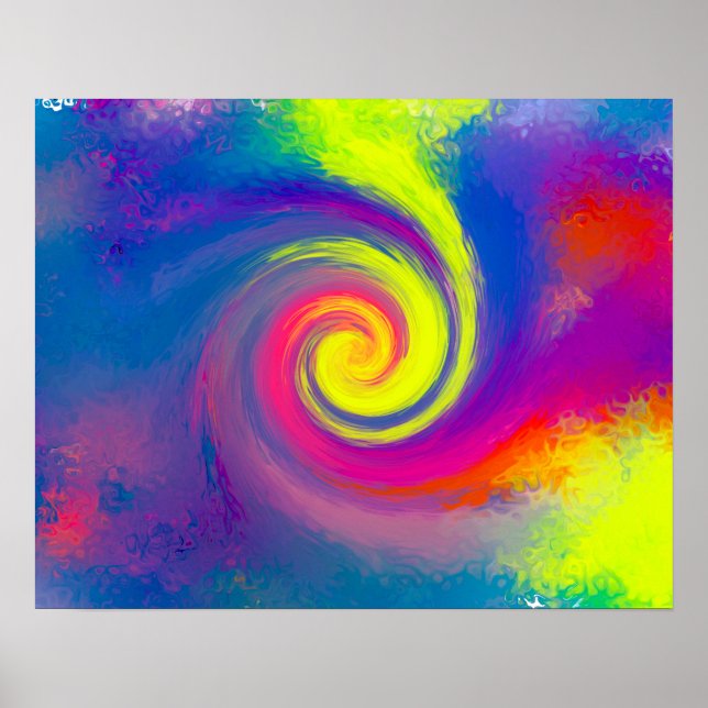 Póster Groovy Resumen Swirl Espiral (Frente)