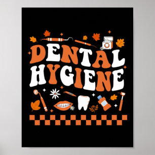 Póster Groovy Retro Higiene Dental Higienista Dentista Ca