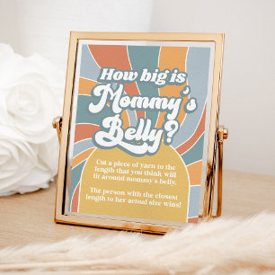 Póster Groovy Retro qué grande es el juego de ducha Belly