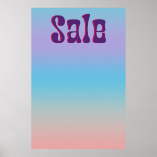 Póster Groovy Sale Rótulo Gradiente Irlandés Estilo Retro