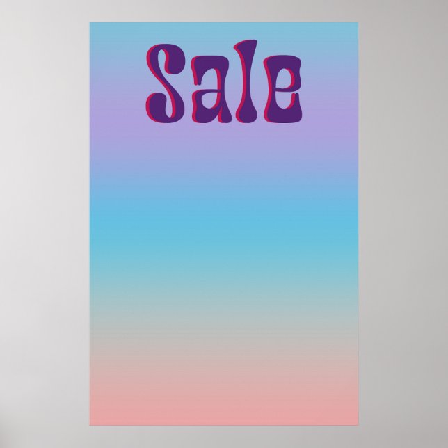 Póster Groovy Sale Rótulo Gradiente Irlandés Estilo Retro (Frente)