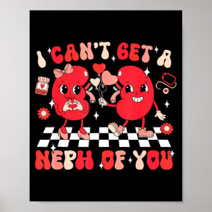 Póster Groovy San Valentín Técnico de Diálisis Renal No P