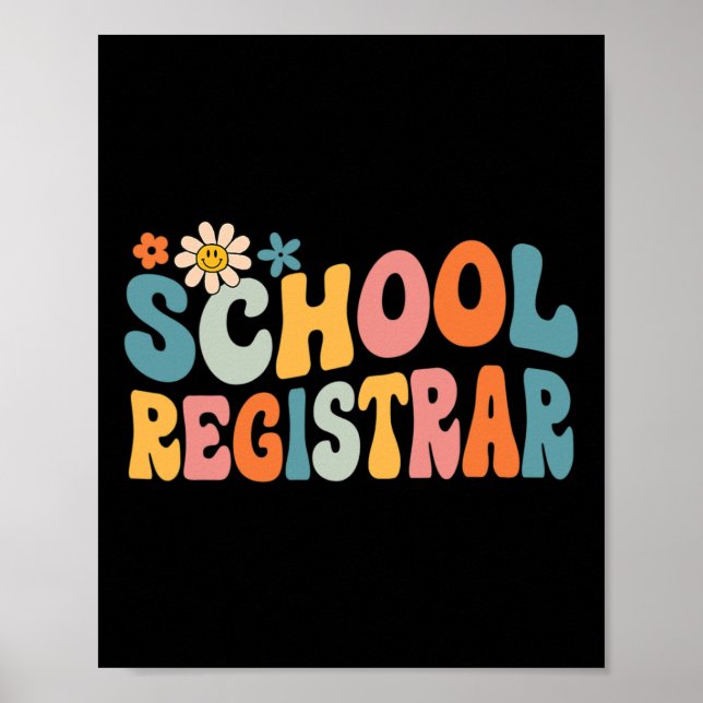Póster Groovy School Registrar Byck To School  (Frente)