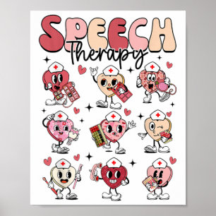 Póster Groovy Speech Therapy Día de San Valentín Heart Sl