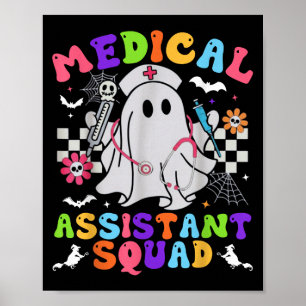 Póster Groovy Spooky Medical Istant Squad Cute Halloween
