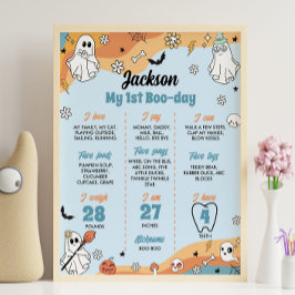 Póster Groovy Spooky One Birday Milestone Rótulo