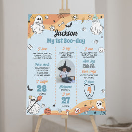 Póster Groovy Spooky One Birday Milestone Rótulo
