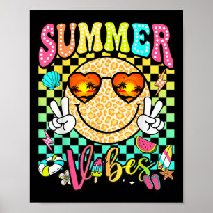 Póster Groovy Summer Vibes Mujeres Niña Niños Verano Play
