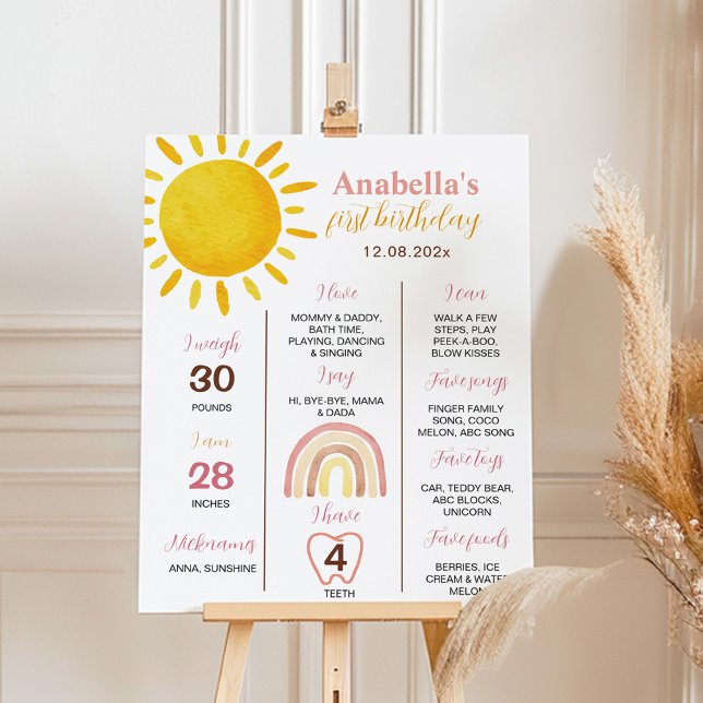 Póster Groovy Sunshine Rainbow Birday Milestone Poster (Subido por el creador)