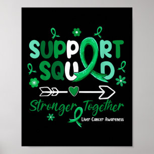 Póster Groovy Support Squad Green Ribbon Cancer Hepático 