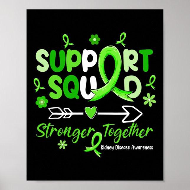 Póster Groovy Support Squad Green Ribbon Ridney Enfermeda (Frente)