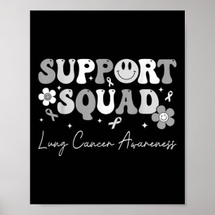 Póster Groovy Support Squad Lung Cancer Awareness White R