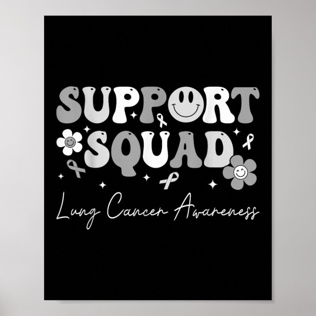 Póster Groovy Support Squad Lung Cancer Awareness White R (Frente)