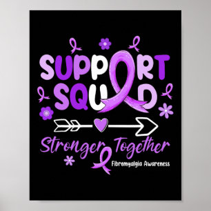 Póster Groovy Support Squad Purple Ribbon Fibromialgia Aw