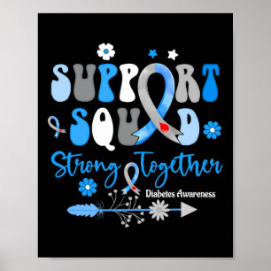 Póster Groovy Support Squad Ribbon T1d Sensibilización so