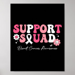 Póster Groovy Support Squad Sensibilización sobre el cánc