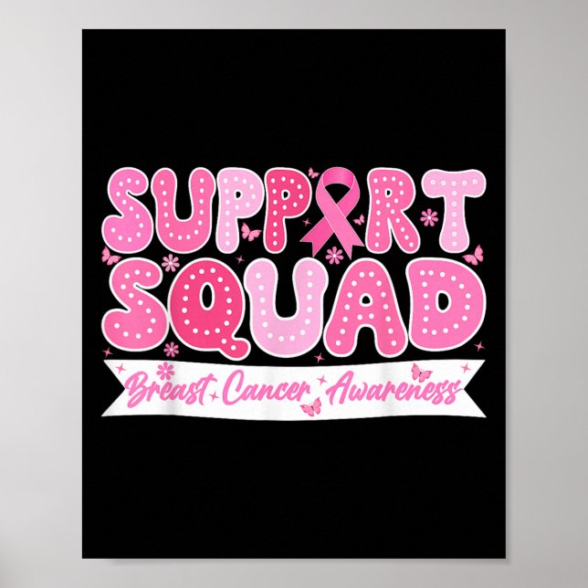 Póster Groovy Support Squad Sensibilización sobre el cánc (Frente)