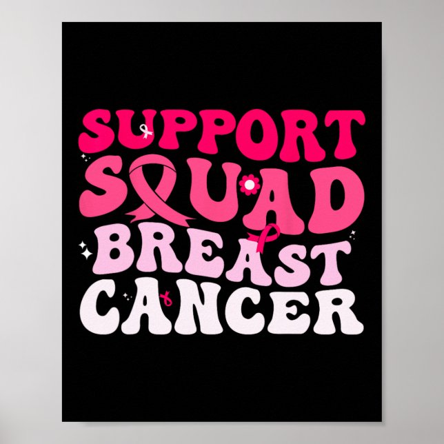 Póster Groovy Support Squad Sensibilización sobre el cánc (Frente)