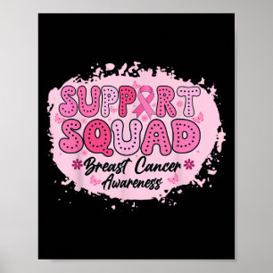 Póster Groovy Support Squad Sensibilización sobre el cánc