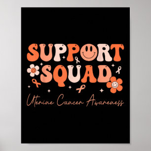 Póster Groovy Support Squad Uterine Cancer Awareness Peac