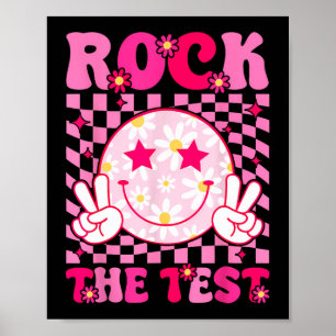 Póster Groovy Test Day Rock the Test Smile Hippie Pink Gi