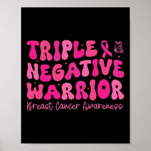 Póster Groovy Triple Guerrero Negativo Consciente del Cán