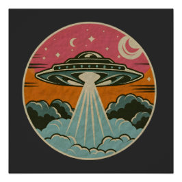 Póster Groovy Ufo Beam