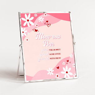 Póster Groovy Valentine Baby Shower Mom Osa Bar