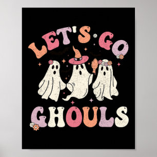 Póster Groovy Vamos Ghouls Halloween Fantasma Para