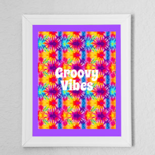Póster Groovy Vibes Tie Dye Personalizable