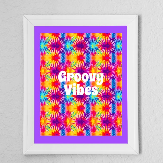Póster Groovy Vibes Tie Dye Personalizable (Subido por el creador)