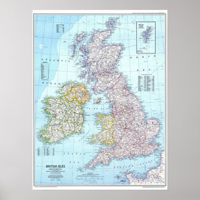 Póster " Großbritannien: 1979 Britische Insel Karte ... (Frente)