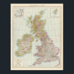 Póster Grossbritannien, Irland - Mapa del Reino Unido, Ir<br><div class="desc">Grossbritannien,  Irland. Por (Andree,  Richar) (188). Publicado por 'Leipzig: Velhagen & Klasing'.</div>