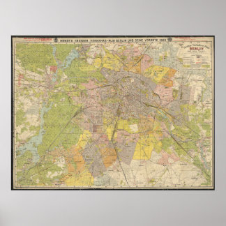 Póster Grosser Verkehrs-Plan Berlin 1908 – Historic Map  