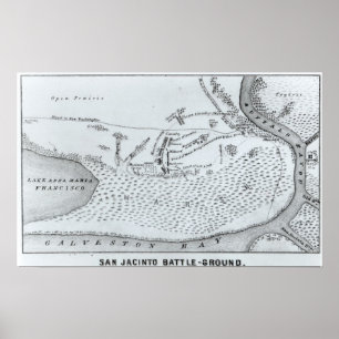 Póster Ground Plan of the Battle of San Jacinto