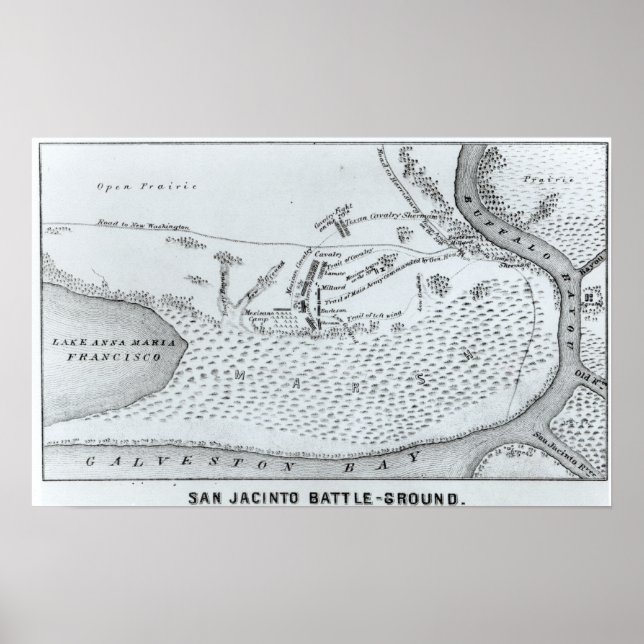 Póster Ground Plan of the Battle of San Jacinto (Frente)