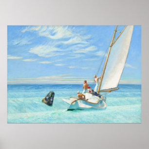 Póster Ground Swell - Edward Hopper Nautical Art Print