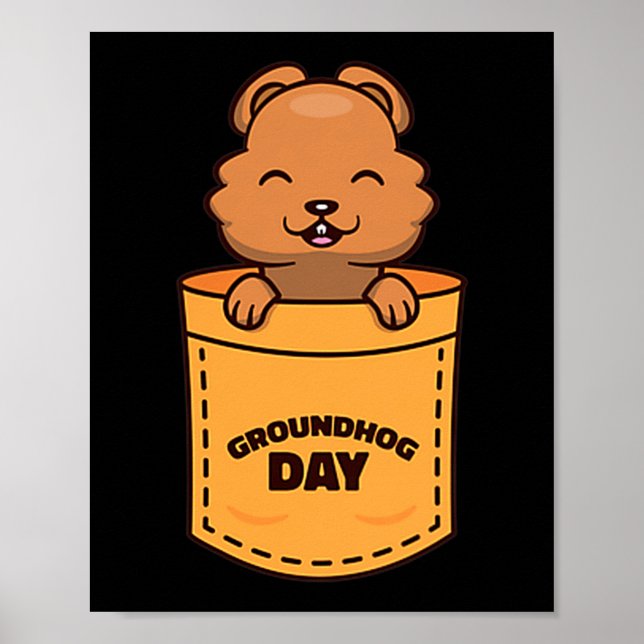 Póster Groundhog Day 2023 Pocket Meme Funny Groundhog Lov (Frente)