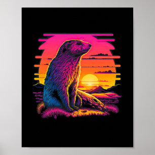 Póster Groundhog estético retro 45