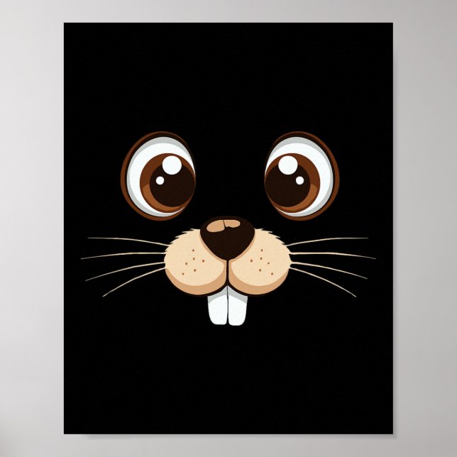 Póster Groundhog Face Costume Niños Groundhog Day Hallowe (Frente)